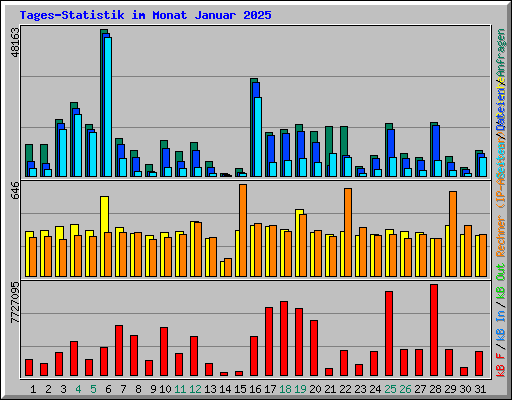 Tages-Statistik im Monat Januar 2025