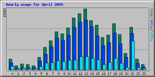 Hourly usage for April 2025