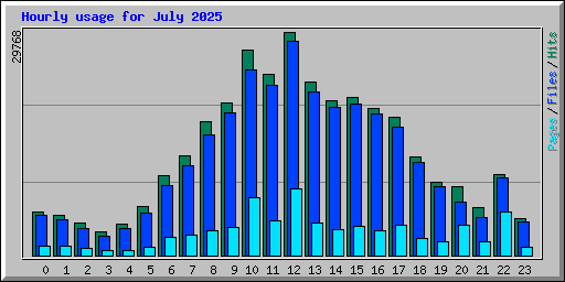 Hourly usage for July 2025