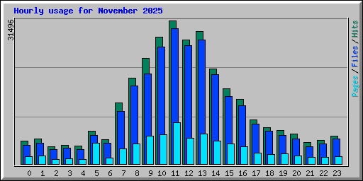 Hourly usage for November 2025